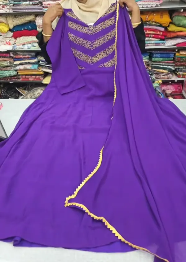 Heavy Handwork Long Anarkali Kurti with Dupatta | KS1223